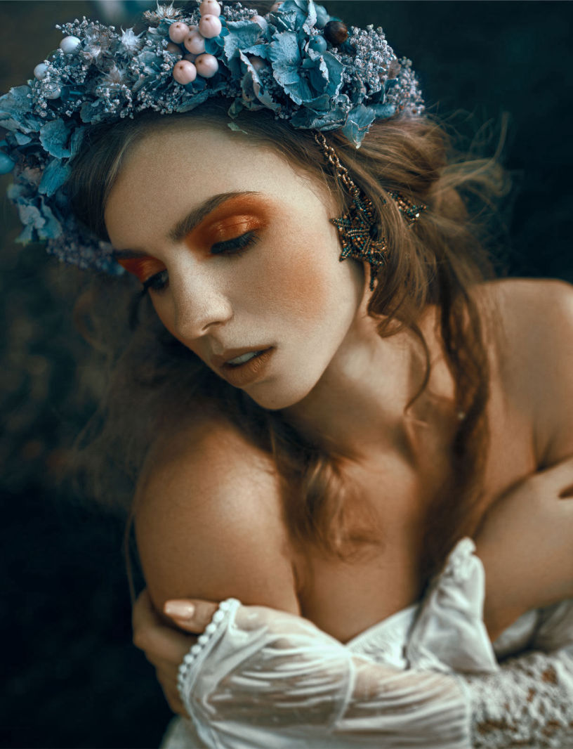 Fine art photography of a model posing in nature